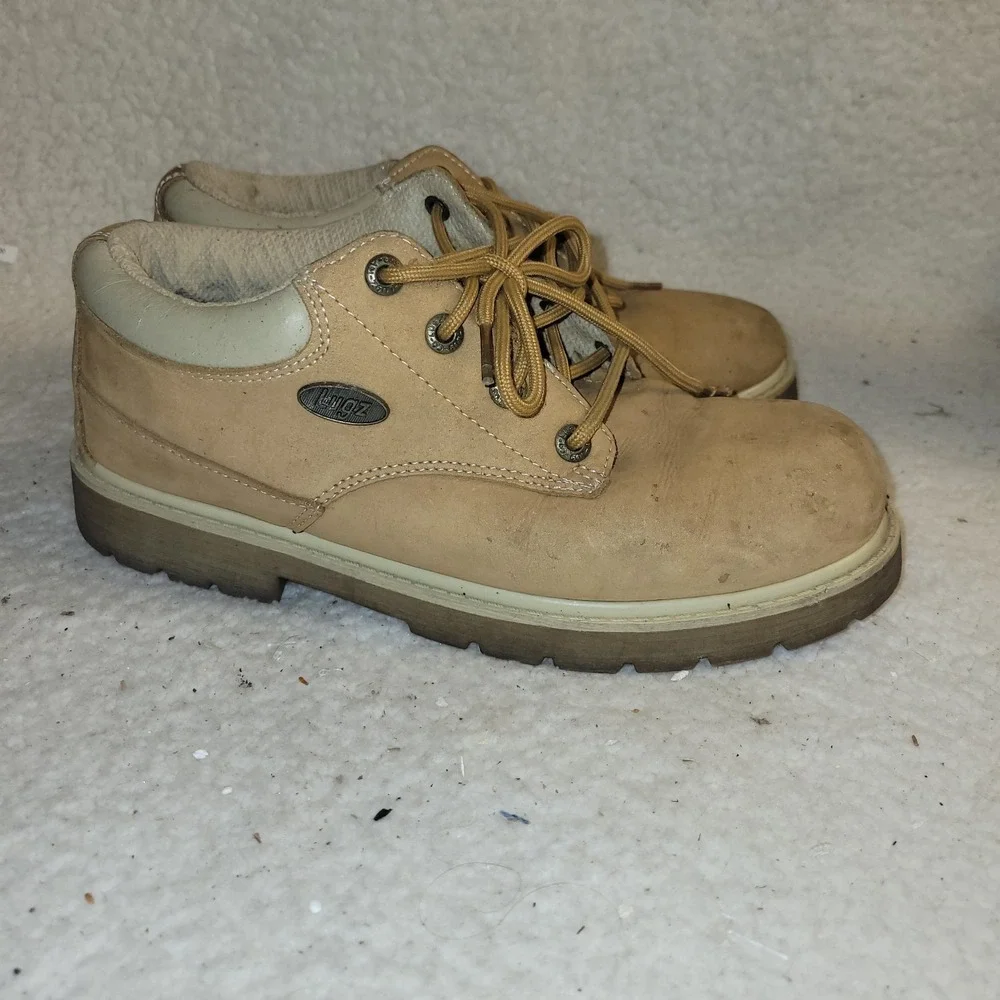 Lugz Tan Nubuck Leather Work Shoes Men's 9 Lace Up Low Ankle Boots‎